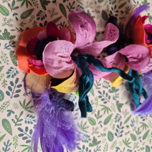 Kolczyki zwariowane duze  lekkie kwiaty