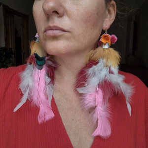 Kolczyki lekkie dlugie piora