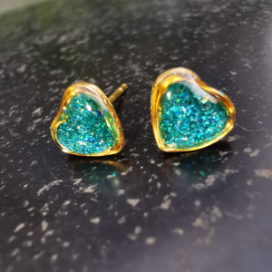 Kolczyki serduszka turkusowe kolczyki