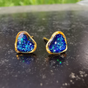 Kolczyki serduszka kolczyki serca niebieskie wkrętki