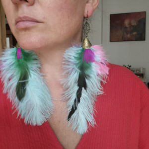 Kolczyki lekkie dlugie piora