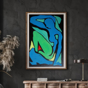 Obraz ręcznie malowany olejny fowizm Henri Matisse style taniec  silnie działa