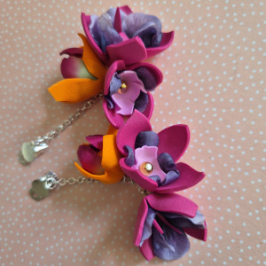 Klipsy kwiaty lekkie dlugie
