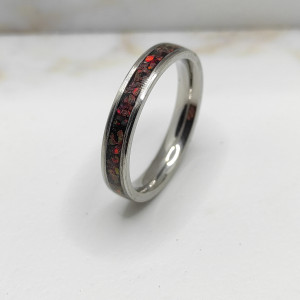 Pierścionek z Opalem Czerwona Miedź