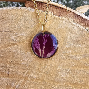 Tulipanowy bukiet złota zawieszka złoty wisiorek naszyjnik żywica z żywicy kwiaty z kwiatami retro naturalna dziewczęca kobieca tulipan tulipany tulipanami