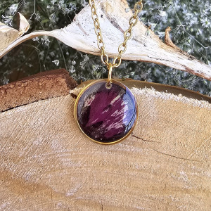 Tulipanowy bukiet złota zawieszka złoty wisiorek naszyjnik żywica z żywicy kwiaty z kwiatami retro naturalna dziewczęca kobieca tulipan tulipany tulipanami