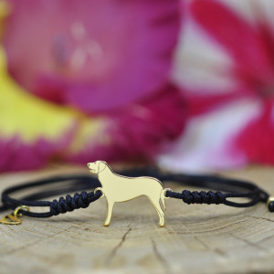 Ogar polski - bransoletka z psem, srebro 925 pozłacane