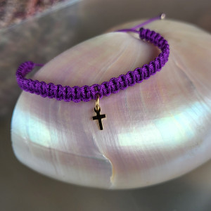 Bransoletka Sznurek Biskupi Krzyż bra24.37