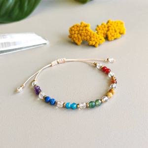 Bransoletka czakralna z kryształem górskim