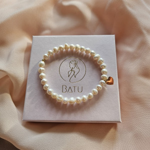 Bransoletka z perłą  na elastycznej gumce