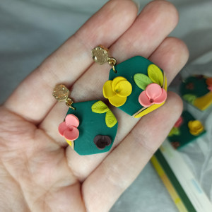 Kolczyki leśne sześciokąty