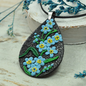 Duży wisiorek niezapominajki