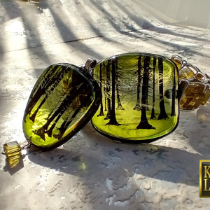 Uroczysko - komplet biżuterii z żywicy i szkła.