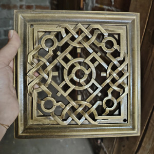 Kratka wentylacyjna lub do kominka z mosiadzu autorski wzor wlasny projekt