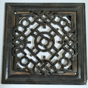 Kratka wentylacyjna lub do kominka z mosiadzu autorski wzor wlasny projekt- PRZYCIEMNIANA