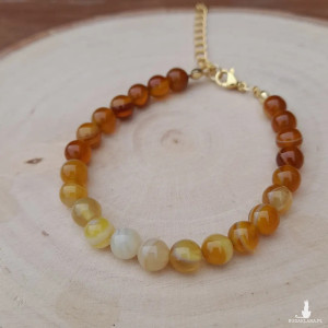 Bransoletka z kamieni naturalnych - Agat , stal szlachena 099/24