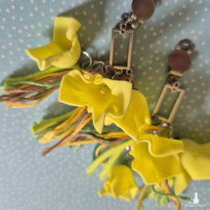 Klipsy kwiaty długie lekkie