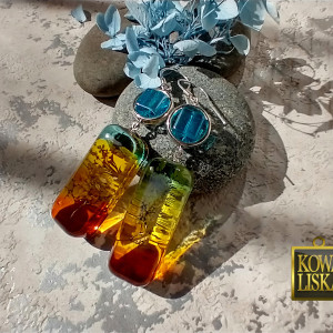 Sunrise 3 - kolczyki z żywicy i szkła