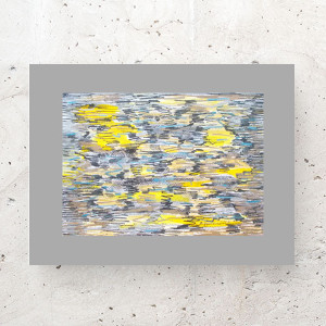 szaro żółta dekoracja na ścianę, nowoczesna grafika do domu, abstrakcyjny rysunek, abstrakcja obrazek A3, styl memphis obraz 30x40, rysunek do loftu