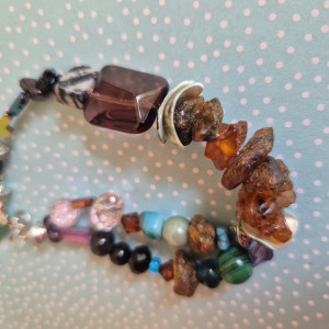 Bransoletka koraliki bursztyn boho