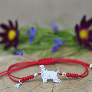Chart afgański - bransoletka z psem, srebro 925
