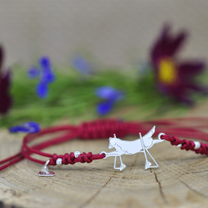 Agility - bransoletka z psem, srebro 925