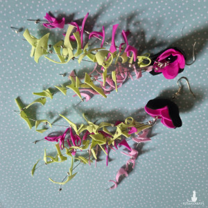 Kolczyki kolorowe kwiaty