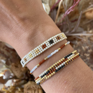 Zestaw bransoletek z koralików Toho -brownline