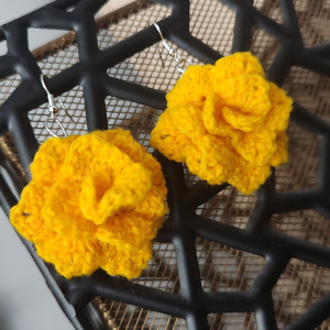 Kolczyki Róże - żółte