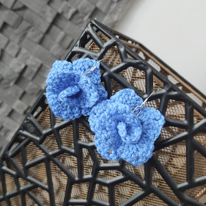 Kolczyki Róże - błękitne