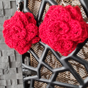 Kolczyki Róże - czerwone