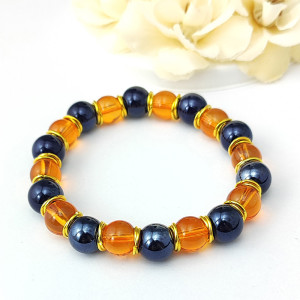 Bransoletka Granatowa ceramika