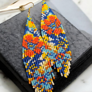 Ręcznie szyte kolczyki "indiańce"