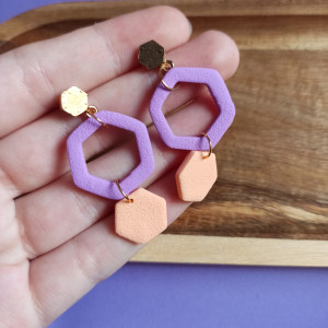 Kolczyki wiszące sztyfty z gliny polimerowej