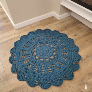 Dywan ze sznurka bawełnianego szydełkowy 90cm