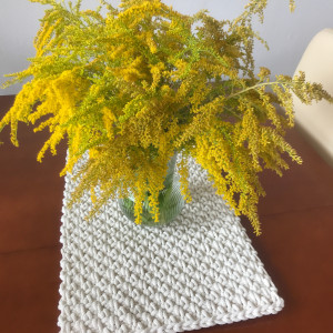 Bieżnik ręcznie robiony,obrus na stół mech ,35x120cm 5mm.