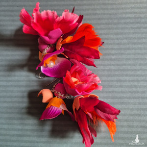 Kolczyki kolorowe kwiaty