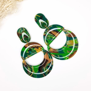 Zielone kolczyki księżycowe leśne skarby