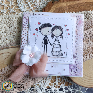 Kartka ślubna /fioletowa/