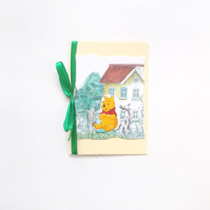 bajkowa kartka dla dziecka, Kubuś Puchatek kartka, miś kartka, kartka bez życzeń, fajne kartki dla dzieci, kartki na różne okazje, kartka z Kubusiem Puchatkiem