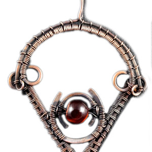 Miedziany wisior Boho z tygrysim okiem, ręcznie wykonany, prezent dla niej prezent dla niego, prezent urodzinowy, biżuteria autorska