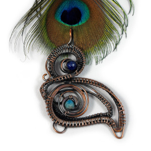 Agat, Miedziany wisior z fasetowanymi kuleczkami apatytu i agatu dragon veins, ręcznie wykonany, prezent dla niej, prezent dla mamy, biżuteria inspirowana Grecją