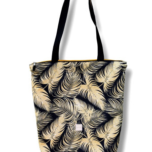 Torba shopper wodoodporna duża torba na ramię damska torebka shopperka złote pióra