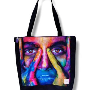 Torba shopper wodoodporna duża torba na ramię damska torebka shopperka twarz grafitti