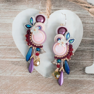 Czerwone kolczyki sutasz Flowers