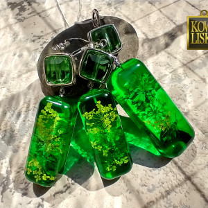 Zagajnik 2 - komplet biżuterii z żywicy i szkła