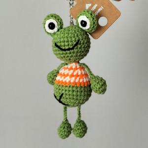 Żaba, żabka, szydełko, breloczki, zawieszka