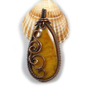 Pietersyt, Miedziany wisior z pietersytem, ręcznie wykonany, prezent dla niej, prezent dla mamy, prezent urodzinowy, unisex, wire wrapped