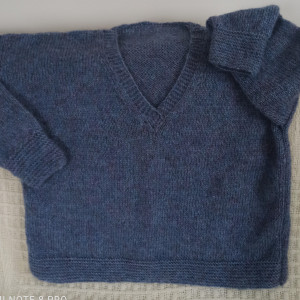 Sweter w serek oversize handmade