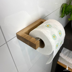 Uchwyt dębowy na papier toaletowy minimalistyczny